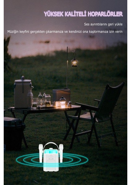 A30 Rgb Işıklı Karaoke Mikrofonlu Bluetooth Kablosuz Hoparlör