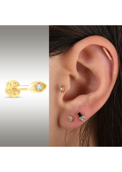 0.02 Karat Pırlanta Göz Tragus Piercing