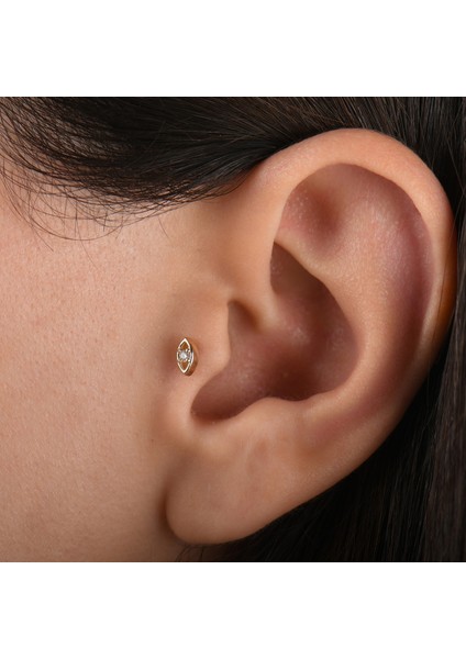 0.02 Karat Pırlanta Göz Tragus Piercing