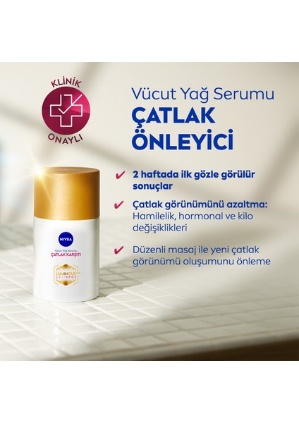 Luminous630 Çatlak Karşıtı Vücut Yağ Serumu 100ml, Cilt Tonu Eşitleyici, 48 Saat Nemlendirici