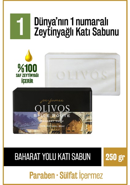 %100 Doğal Parfüm Serisi Baharat Yolu Kokulu Zeytinyağı Katı Sabun Nem Dengeleyici 250 gr