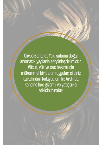 %100 Doğal Parfüm Serisi Baharat Yolu Kokulu Zeytinyağı Katı Sabun Nem Dengeleyici 250 gr