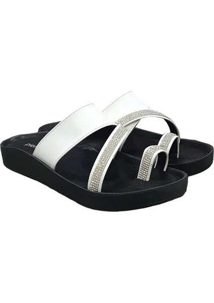 Anatomik Taban Taşlı Parmak Geçen Bayan Terlik