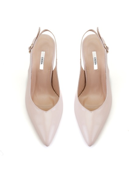 Clarissa Pudra Kadın Ayarlanabilir Tokalı Topuklu Deri Abiye indirimleri