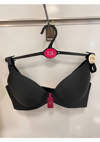 Fk Yarım Destekli Balenli Lazer Kesim Sütyen - Siyah - 503