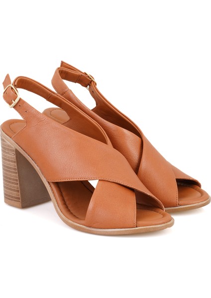 Keeley Taba Kadın Topuklu Deri Sandalet