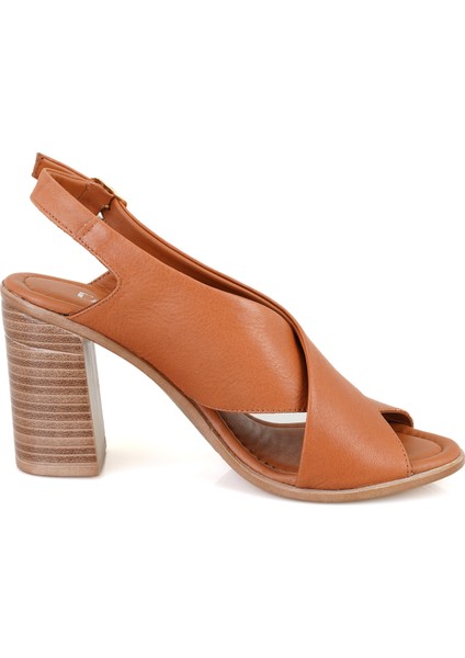 Keeley Taba Kadın Topuklu Deri Sandalet modelleri