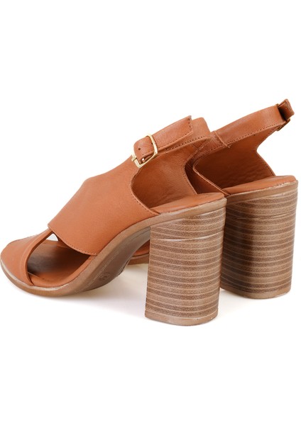 Keeley Taba Kadın Topuklu Deri Sandalet fırsatları