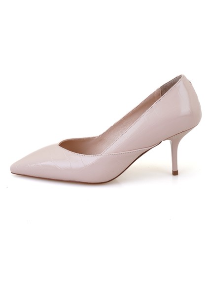 Millie Pudra Kadın Kroko Baskılı Rugan Deri Stiletto modelleri
