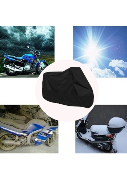 Toz Geçirmez Motosiklet Brandası Su Geçirmez Güneş Koruma Brandası Çantalı Fosfor Bantlı Siyah fiyatları