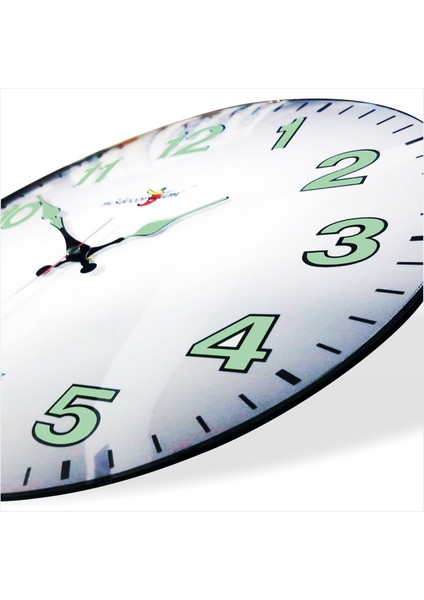 Yansıma Yapmayan Mat Beyaz Zemin Sessiz Kayar Saniye Fosforlu Gece Görünen 35 cm Camlı Duvar Saati indirimleri