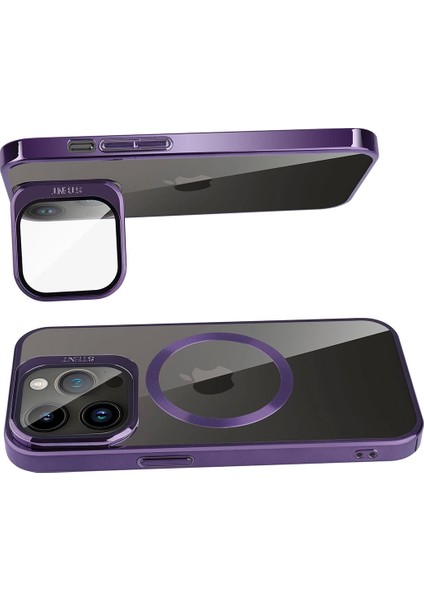 iPhone 14 Pro Max Kılıf Magsafe Wireless Şarj Özellikli Standlı Klon Kapak