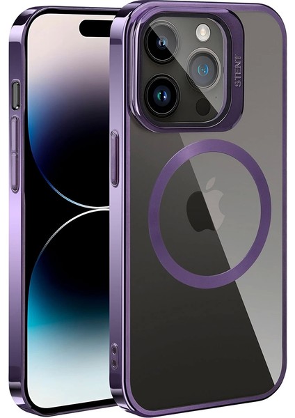 iPhone 14 Pro Max Kılıf Magsafe Wireless Şarj Özellikli Standlı Klon Kapak