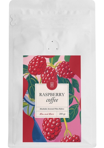 Mim And More Raspberry Coffee Ahududu Aromalı Kahve Çekirdek Kahve 200 gr