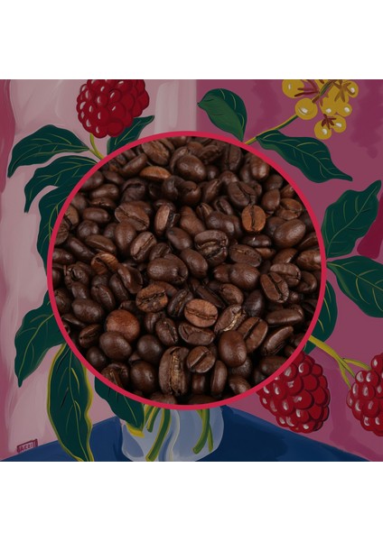 Mim And More Raspberry Coffee Ahududu Aromalı Kahve Çekirdek Kahve 200 gr