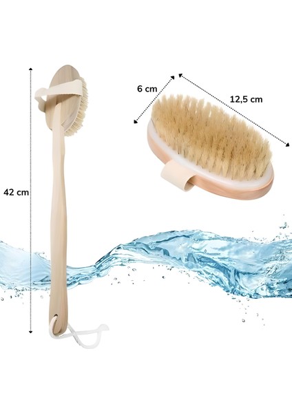Doğal At Kılı Selülit Karşıtı Sapı Çıkabilen Ahşap Banyo Fırçası