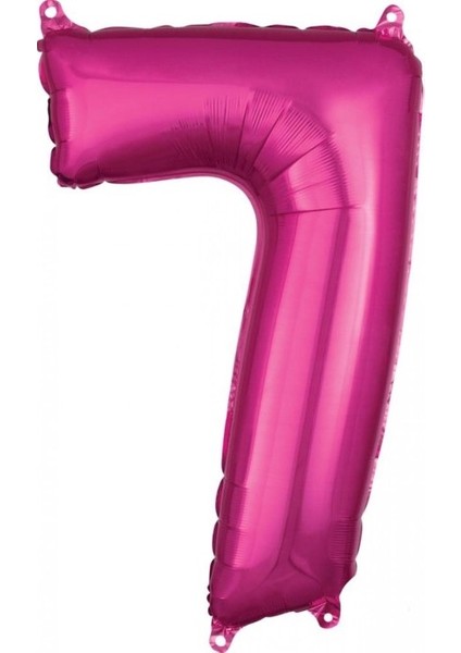 7 Rakam Koyu Pembe Folyo Balon 80 cm