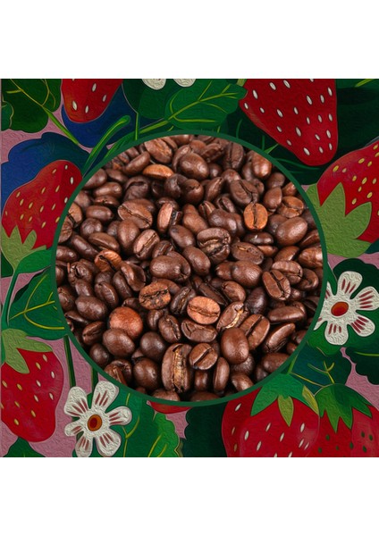Strawberry Coffee Çilek Aromalı Kahve Çekirdek Kahve 200 gr