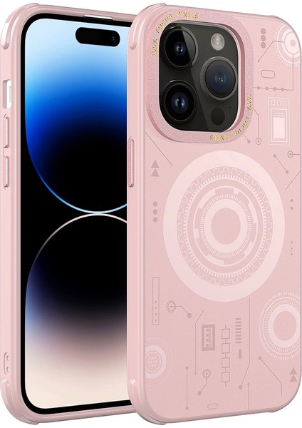 Apple iPhone 14 Pro Max Kılıf Wireless Şarj Özellikli Desenli Hot Kapak