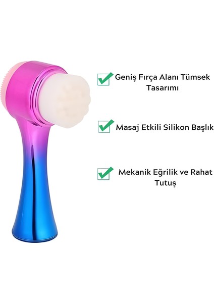 Çift İşlevli Renkli Cilt Yüz Temizleme Fırçası Peeling Masaj Etkili Gözenek Temizleyici Alet fırsatları