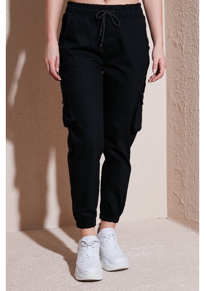 Pamuklu Regular Fit Jogger Kargo Pantolon Bayan Pantolon 24Y0129K1 modelleri