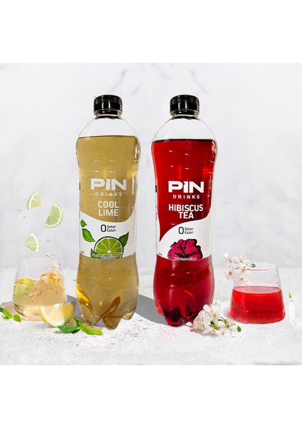 Hibiskus & Pin Cool Lime Deneme Paketi - Şekersiz & Kalorisiz - 6 Adet x 1 Litre