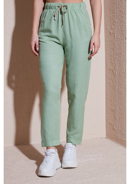 Pamuklu Relaxed Fit Pantolon Bayan Pantolon 24Y0250K1 fiyatları