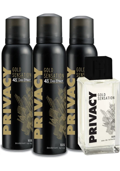 Gold Man EDT Erkek Parfüm 100 ml & DEODORANT 3 x 150 ml