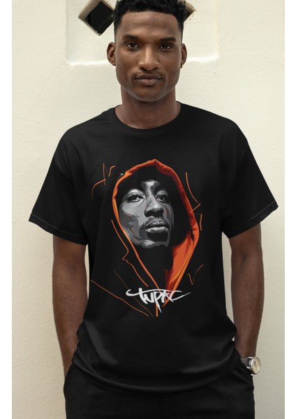 3D Tupac Baskılı Tişört, Erkek-Kadın Rap Baskılı T-Shirt