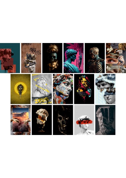 Heykel Temalı Kartpostal Seti (10X15 cm 16 Adet)