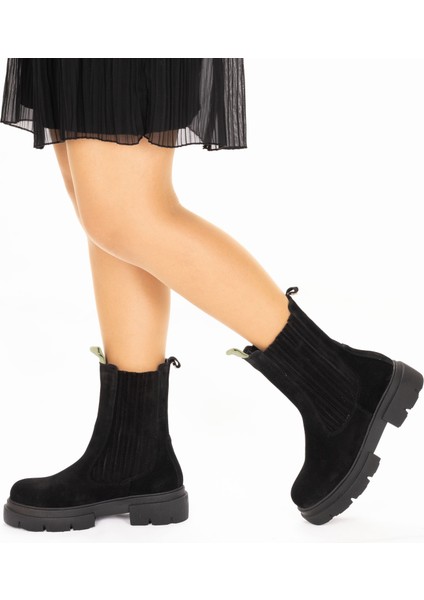 Kadın Süet Deri Kalın Tabanlı Postal Bot Chelsea fırsatları