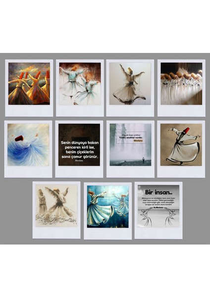 Semazen Temalı Kartpostal Seti (10X15 cm 11 Adet)