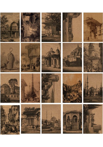 Gravür Temalı Kartpostal Seti (10X15 cm 10 Adet)