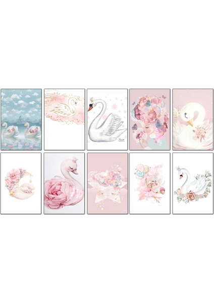 Kuğu Temalı Kartpostal Seti (10X15 cm 13 Adet)