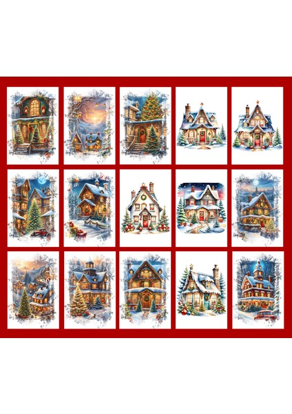 Ev Temalı Mini Kartpostal Seti (7,5X10 cm 15 Adet)