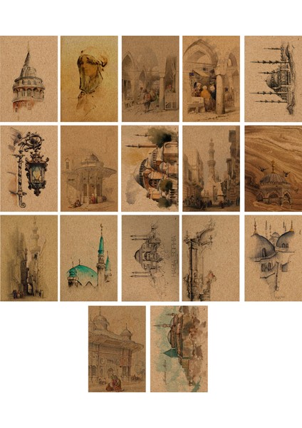 Istanbul Temalı Kartpostal Seti (10X15 cm 17 Adet)