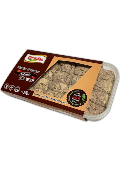 Rafine Şeker İlavesiz  Kakaolu Tahin Helvası ( Coğrafi Işaretli Yerli Fethiye Tahini - Hurma Suyu ) 500 gr