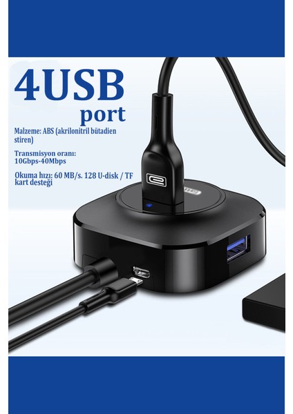 HUB06 Tak Çalıştır 4 Adet USB 2.0 Çıkışlı USB Çoklayıcıq
