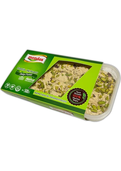 Rafine Şeker İlavesiz Antep Fıstıklı Helva ( Yerli Fethiye Tahini - Hurma Suyu ) 500 gr