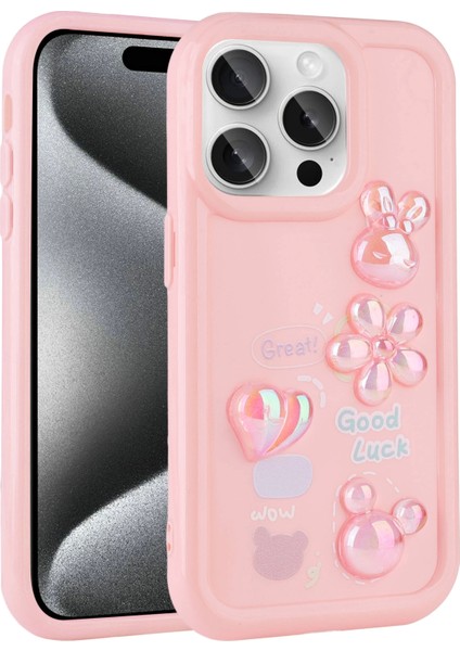Apple iPhone 14 Pro Max Kılıf Kabartma Figürlü Parlak Toys Silikon Kapak