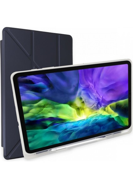 Samsung Galaxy X800 Tab S8 Plus 12.4 Kılıf Kalemlikli Mars Tablet Kılıfı - Ürün Rengi : Lacivert - Lisinya