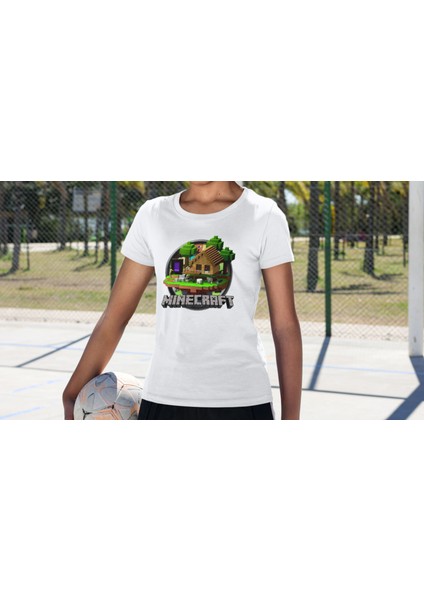 Minecraft Baskılı Beyaz Tişört fiyatları