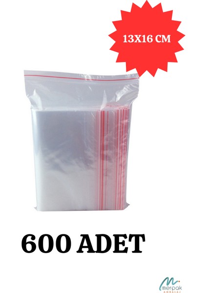 Kilitli Torba Şeffaf Kilitli Poşet Naylon Torba 13X16 cm 600'LÜ