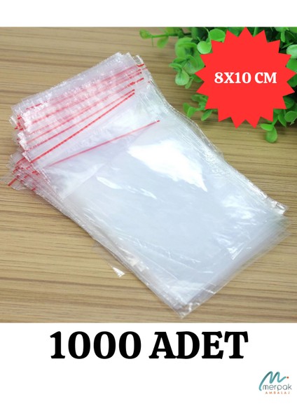 Kilitli Torba Şeffaf Kilitli Poşet Naylon Torba 8x10 cm 1000'LI
