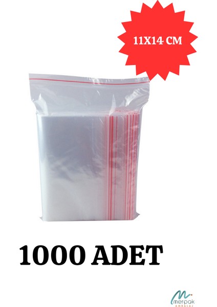 Kilitli Torba Şeffaf Kilitli Poşet Naylon Torba 11x14 cm 1000'LI