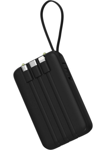 Enerx 10000 Mah 2.0 Amper Powerbank Siyah Dahili Kablolu