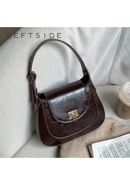 Siyah 16.5CMX20CMX3.5CM Sol Taraf Retro Tasarım Moda Kadın Küçük Çanta 2023 Kış Lüks Deri Crossbody Çanta Kadın Omuz Çantaları Bolsas (Yurt Dışından) fiyatları