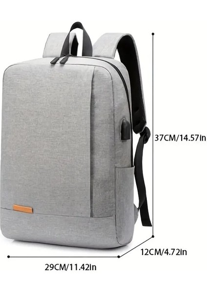 Siyah-Pu 15 Inç 1 Paket 15.6 Inç Erkek Iş Basit Bilgisayar Sırt Çantası USB Şarjı Hafif Okul Çantası Seyahat Işe Gidiş (Yurt Dışından) fiyatları