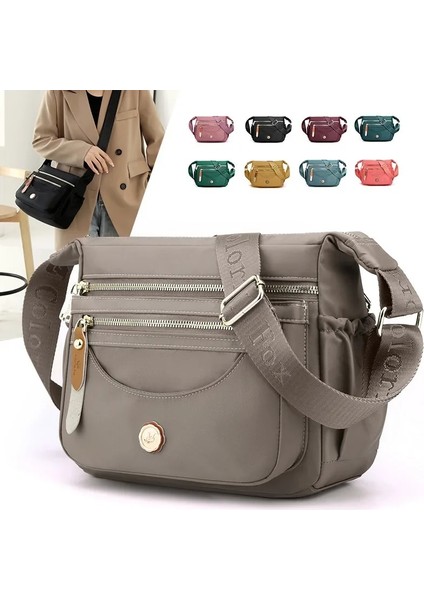 Kiraz Çiçeği Tozu Kadın Rahat Cep Telefonu Sırt Çantası Çok Katmanlı Tek Omuz Çantası Büyük Kapasiteli Anti Sıçrama Naylon Crossbody Çanta Annenin Çantası (Yurt Dışından) fiyatları