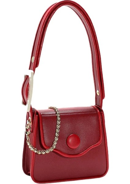 91 Mbti Vintage Kırmızı Ana Kesesi Femme Moda Katı Üst Saplı Çanta Yeni Varış Kore Tarzı Kadın Omuzdan Askili Çanta Kawaii Bolso Mujer (Yurt Dışından)